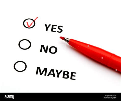 Yes Or No Check Box Stock Photo Alamy