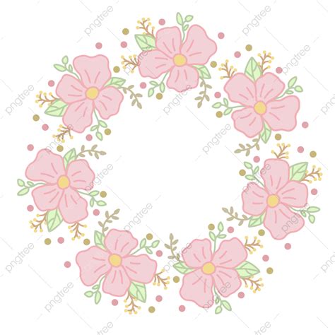 Pink Circle Frame White Transparent Pink Flowers Circle Frame Circle