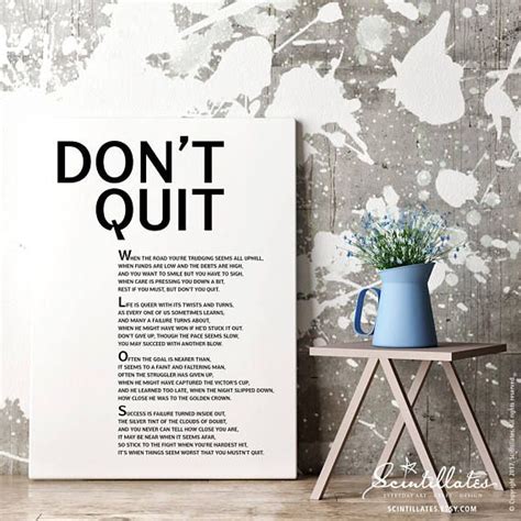 Dont Quit Poem Black Motivational Poster Printable Etsy Printable
