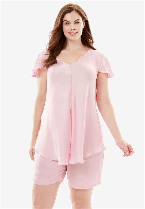 The Luxe Satin Shorty Pj Set By Amoureuse® Plus Size Womens Sets