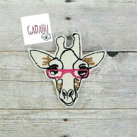 Cute Giraffe With Glasses Feltie Embroidery Design 4x4 5x7 Etsy
