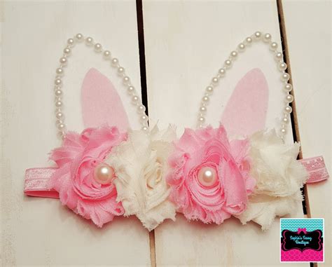 Easter Bunny Ears Hairband Shabby Easter By Sophiessassyboutique