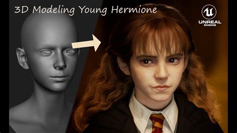 3d Modeling Young Hermione Granger Timelapse，ue5 Rendering Youtube