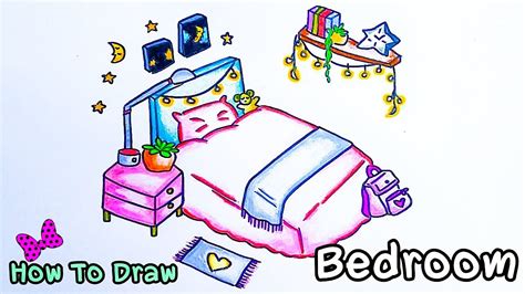 How To Draw Bedroomhow To Draw Lovely Bedroom สอนวาดการ์ตูน วาดรูป