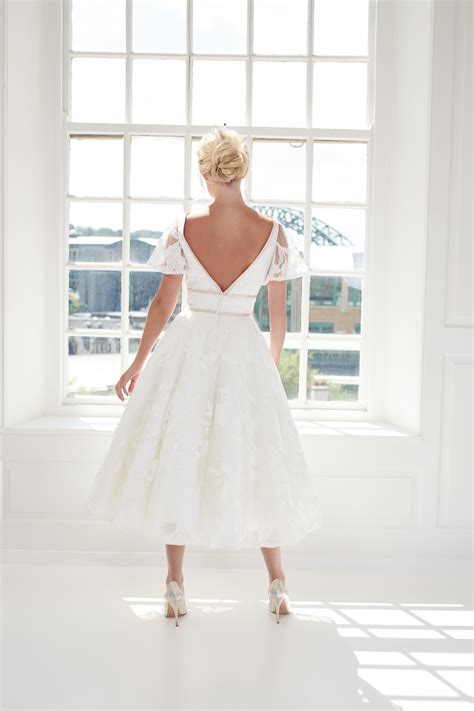 Elegant Lace Vintage Inspired Ballerina Length Wedding Dress Wedding