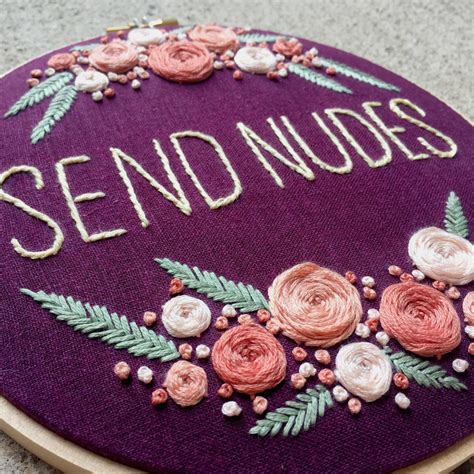 Send Nudes PDF Embroidery Pattern With Instructions Funny Etsy