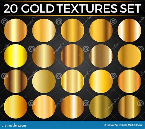 Vector Set Of Gold Gradients Golden Squares Collection Textures Group
