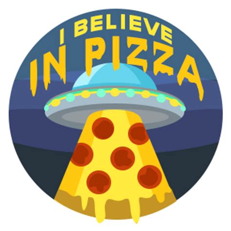 Ufo I Believe In Pizza Sticker Sticker Mania