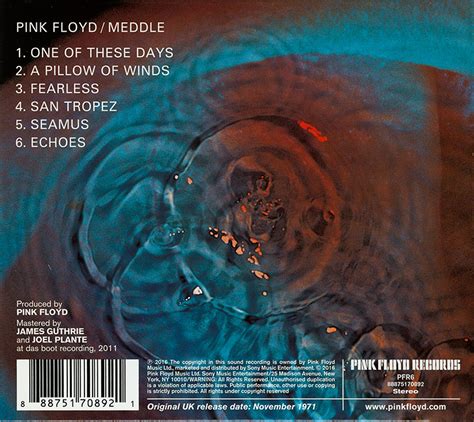 Pink Floyd Meddle 19712016 Lp Remastered 180 Gram Dsd128
