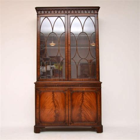 Antique Georgian Style Flame Mahogany Display Cabinet At 1stdibs