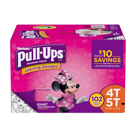 Huggies Pull Ups Training Pants For Girls Size Xl 4t 5t 102 Count