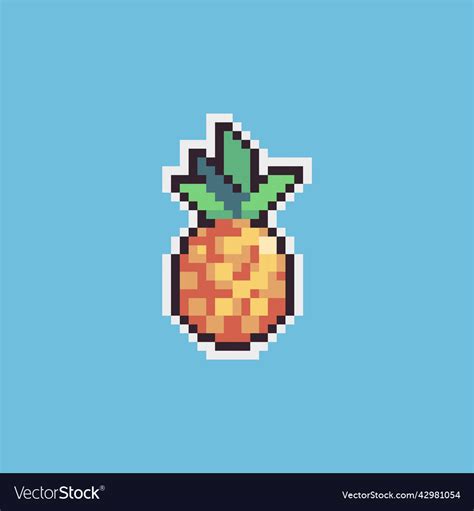 Pineapple Pixel Art Icon Royalty Free Vector Image
