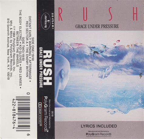 Rush Grace Under Pressure 1984 Cassette Discogs