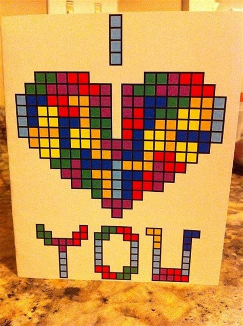 Tetris Card Template Etsy Tetris Art Pixel Art Card Template