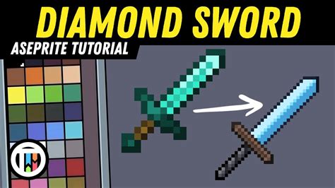 Minecraft Pixel Art Diamond Sword Re Texture Aseprite Libresprite