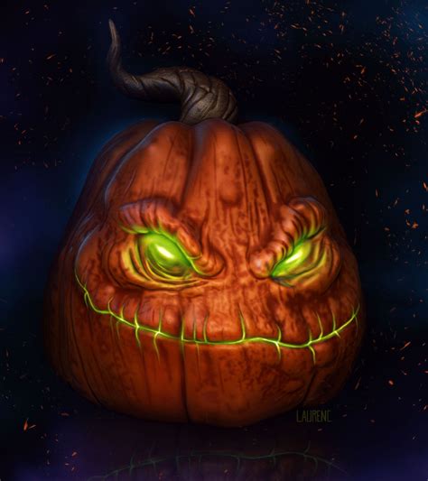 Jack O Lantern By Lauren Covarrubias Creepy Pumpkin Halloween