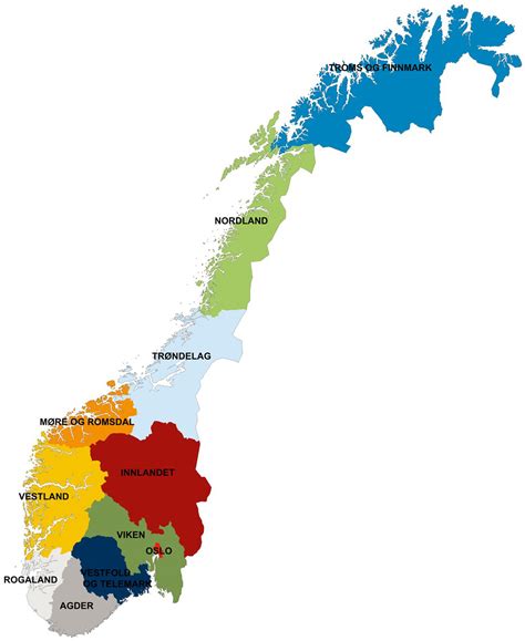 Kart Over øst Norge