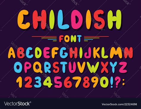 Childrens Font In Cartoon Style Colorful Bubble Vector Image