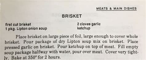 Bake at 150 degrees for 24 hours. Easy brisket recipe | Easy brisket recipe, Brisket recipes, Lipton soup