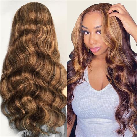 Piano Color 427 Highlight Wig Brazilian Body Wave Wig Lace Front Human Hair Wigs Honey Blonde