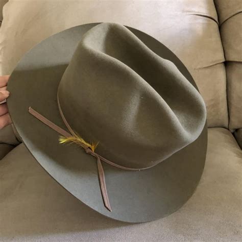 Vintage Sage Green John B Stetson Western Cow Girl Cowboy Hat Etsy In