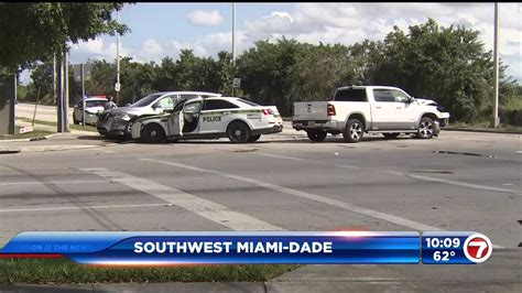 Police Officer Woman Hospitalized After Multi Vehicle Crash In Sw Miami Dade Wsvn 7news