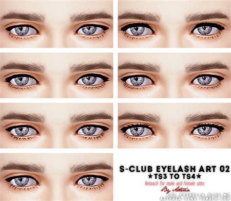 S Club Eyelash Art 02 Ts3 To Ts4 At Estrella Brillante Sims 4 Updates