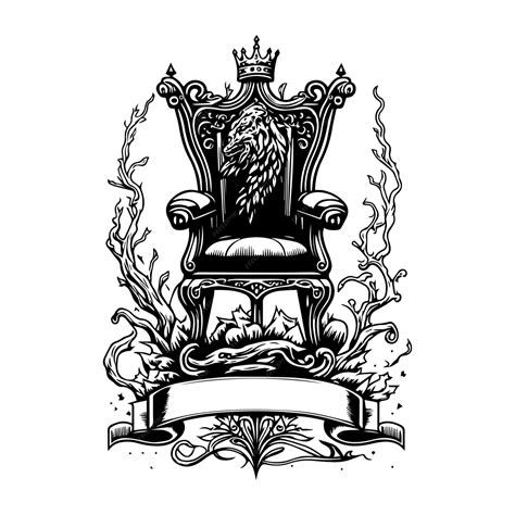 Premium Vector Royal Throne Line Art Hand Drawn Illustration