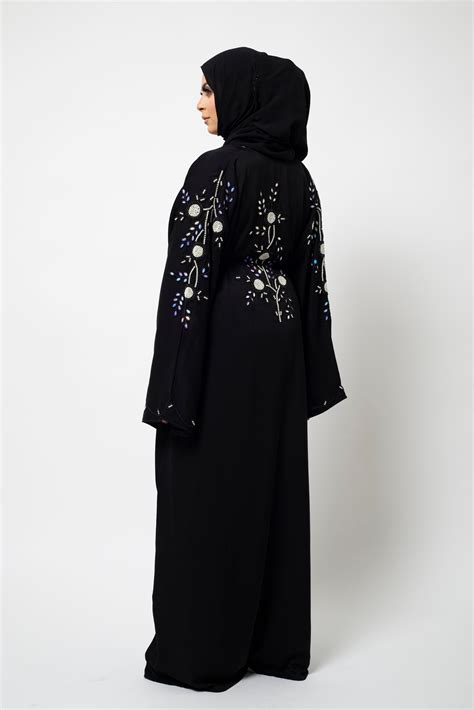 Dazzling Ebony Hand Embellished Abaya