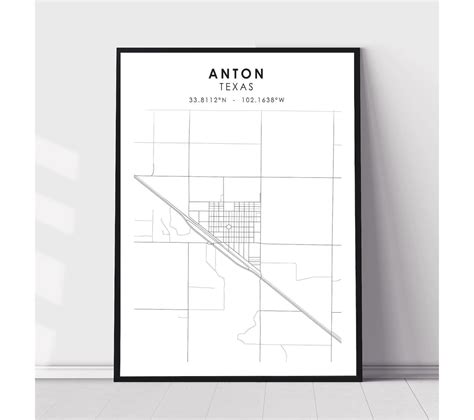 Anton City Map Print Anton Texas Map Print Anton Texas Map Etsy