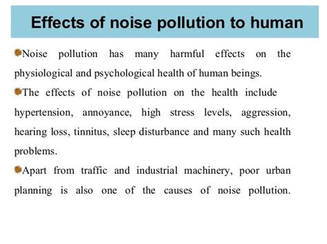 Gallery For Effects Of Noise Pollution
