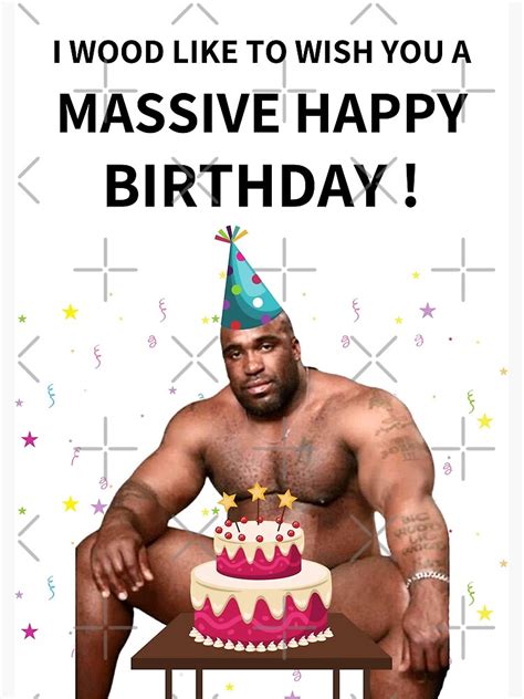 Big Dick Black Guy Meme Barry Wood Birthday Gift Card Poster By