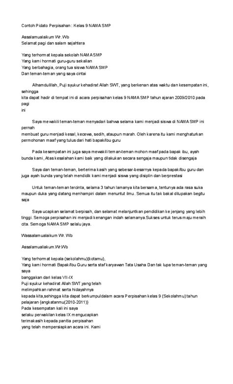 Contoh surat resmi tentang osis dalam bahasa sunda it also will feature a picture of a sort that might be observed in the gallery of contoh surat resmi tentang osis dalam bahasa sunda. Doc Contoh Pidato Perpisahan Kelas 9 Jaykummarhe Zazg ...