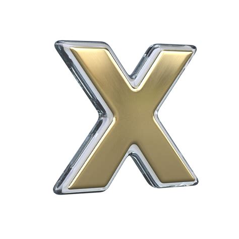Free Letter X 3d Rendering With Gold And Glass Materials 21114664 Png