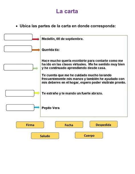 Ficha De La Carta En Pdf Online Spanish Writing Learning Spanish