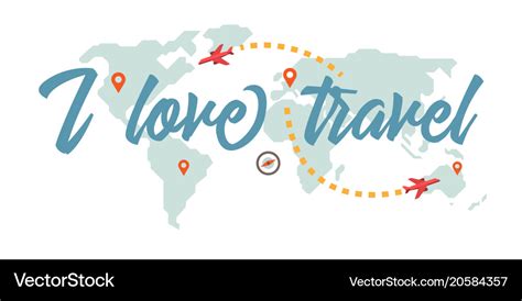 I Love Travel Royalty Free Vector Image Vectorstock