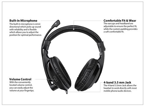 Adesso Xtream H5 Multimedia Stereo Headphone With Microphone Black