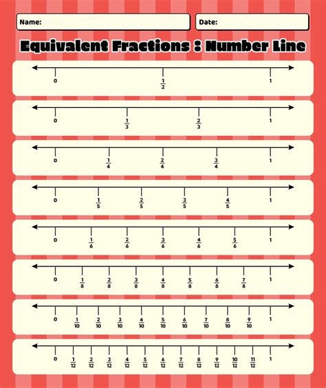 Equivalent Fraction Number Line 7 Free Pdf Printables Printablee