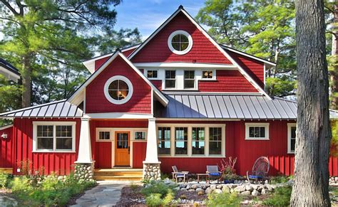 Red Cottage Front Interiors By Color