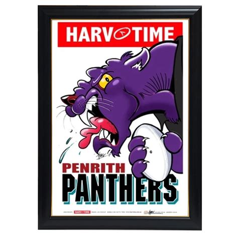 Penrith Panthers Nrl Mascot Print Harv Time Print Framed 4151 Ht