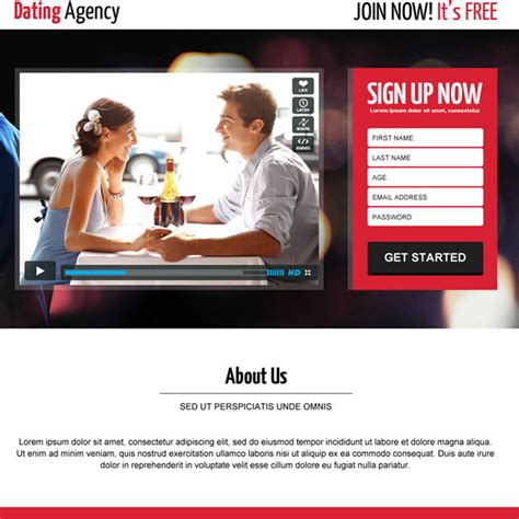 Free dating sites with no sign up? best dating agency sign up video landing page design ...