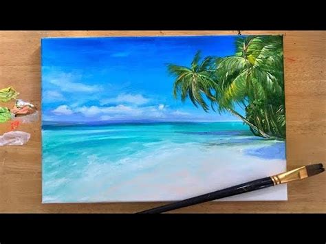 Easy Acrylic Beach Painting For Beginners