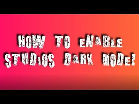 Rblx.co/darktheme want to see more roblox. How To Turn On Dark Mode In Roblox Studio - YouTube