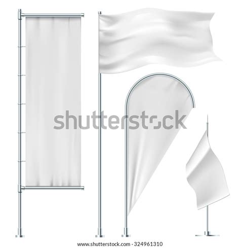 White Flags Banners Stock Vector Royalty Free 324961310