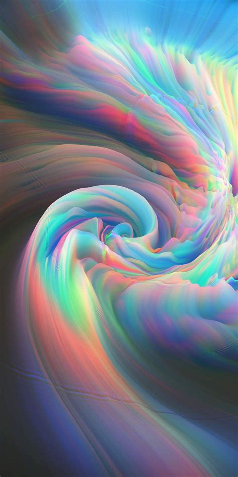 Download Glitch Art Colorful Swirl Abstraction 1080x2160 Wallpaper