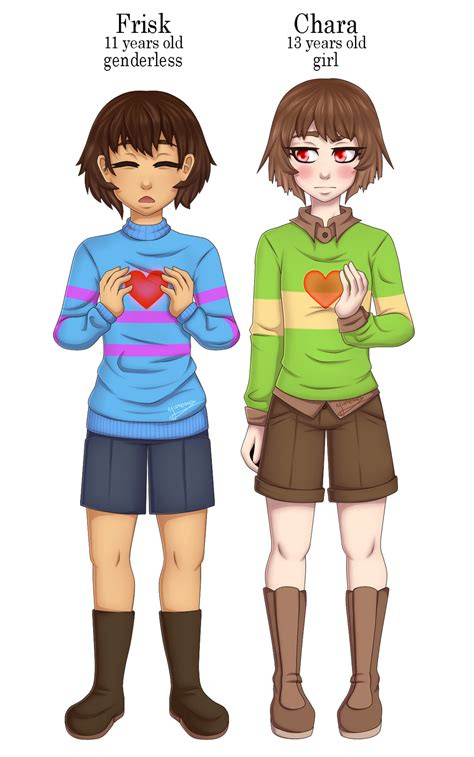 [undertale] Frisk And Chara By Yunemadraw On Deviantart