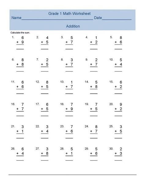 Math Activities For 1st Graders