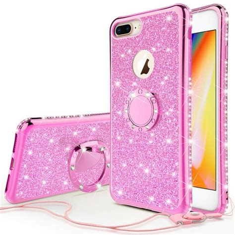 Apple Iphone 8 Iphone 7 Case Ring Kickstand Glitter Shock Proof