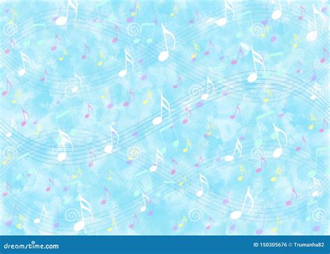 Pastel Watercolor Music Notes Watercolor Music Notes High Res Stock
