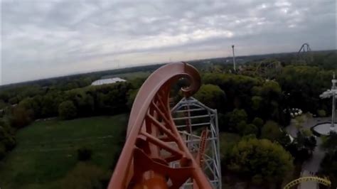 sky scream roller coaster pov premier launched ride holiday park germany youtube